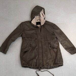 Forever 21 Olive Utility Jacket with Hood